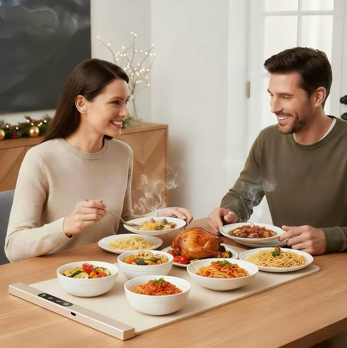 Intelligens melegítő tálca - Tartsa melegen az ételeit hosszú ideig 
